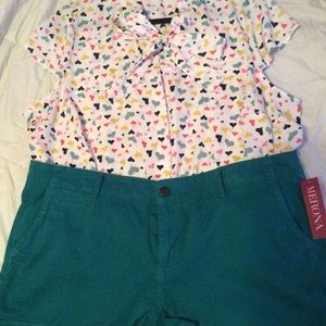 Green Merona chino shorts plus size
